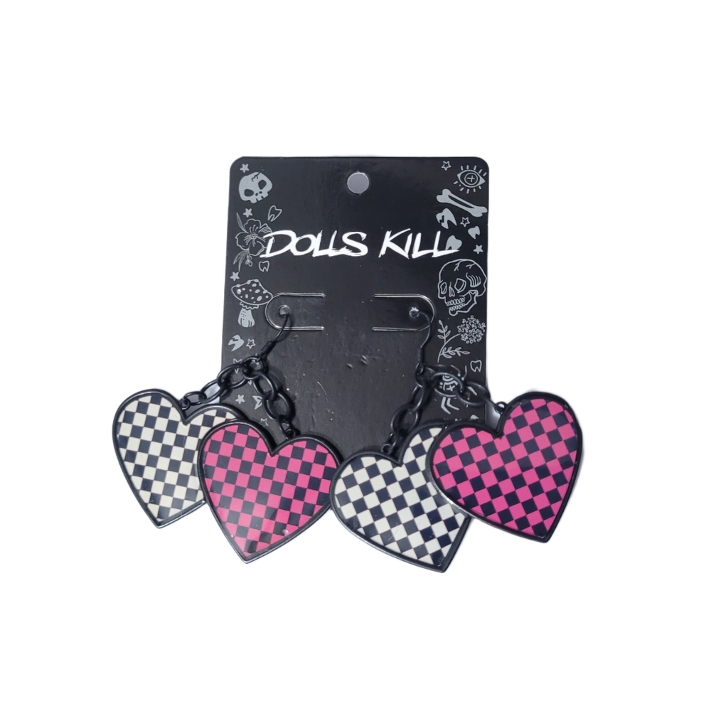 What's Your Damage Heart Earrings NWT